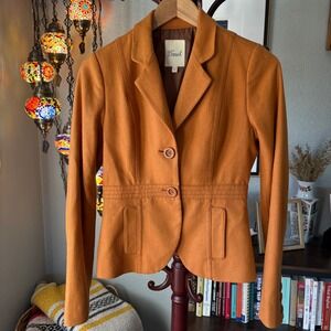 Fossil Blazer Jacket XS Tailored 70s Inspired Earthy Spring Layer